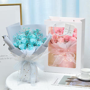 Festa della mamma stella filato <span class=keywords><strong>serie</strong></span> fiori fatti a mano sapone regalo di compleanno rose sapone fiori Bouquet - Product Image 3