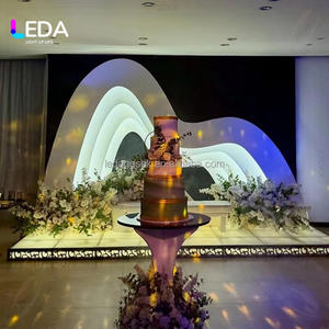 Arco de Fondo de Acrílico y PVC con Iluminación LED Personalizado de LEDA, Decoración Moderna para Escenarios de Boda, para Decoración de Eventos - Product Image 4