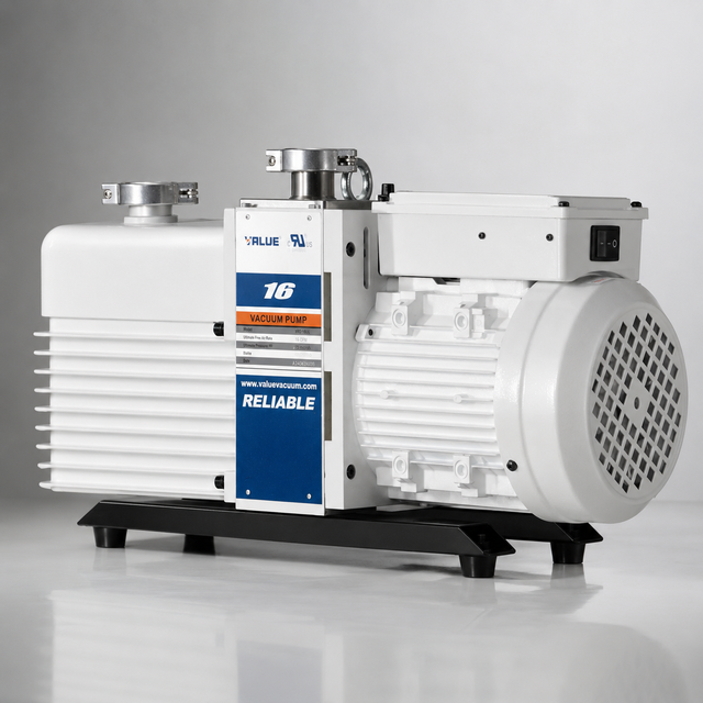 VRD-16UL 110V Dual-Stage Rotary Vane Vacuum Pump with Stainless Steel Iron Construction for Automotive Industry OEM Customizable