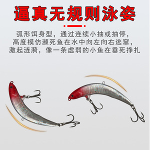 Leurre crayon 6,5g courbé coulant pour la pêche à la perche et au fond - Product Image 5