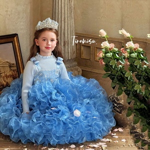 Robe de cérémonie pour filles, style princesse, haut de gamme, style défilé, robe de luxe pour enfants avec jupe traînante - Product Image 4