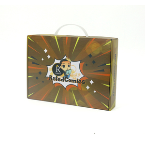 Boîte en carton ondulé durable avec logo personnalisé imprimé, poignée en plastique, pliable, à double rabat, 6x4x1, pour emballage cadeau de carnet - Product Image 1