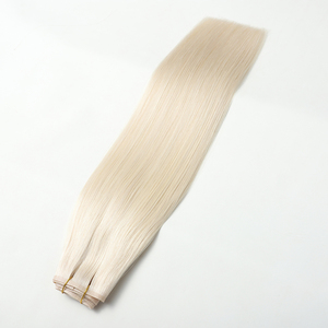 Cao Cấp Liền Mạch <span class=keywords><strong>Clip</strong></span> Vô Hình Trong Phần Mở Rộng Tóc Con Người Vàng Trắng Bạch Kim Nguyên Donant Trinh Nữ Châu Âu PU Da Sợi Ngang <span class=keywords><strong>Clip</strong></span>-Trong - Product Image 5