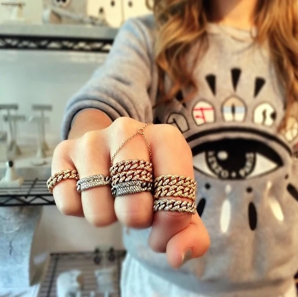 マイアミキューバリンクチェーンリングアイスアウトczbling