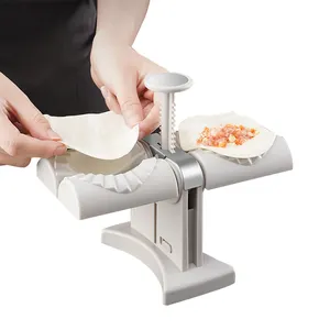 Two Double Head Machine Mould Maker Press Dumpling Plastic White Hand Dough Press Dumpling Mould for Home Use DIY