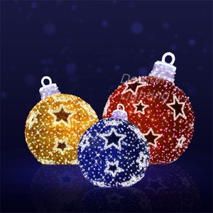 Quả Cầu Giáng Sinh Ánh Sáng Kim Tuyến Với Những Ngôi Sao Nhỏ Lấp Lánh - Product Image 1