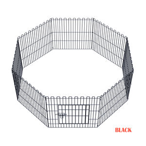 Enclos pliable pour animaux de compagnie en fil de fer solide avec fermeture à boucle et crochet, forme carrée, plusieurs sections pour chats et chiens - Product Image 4