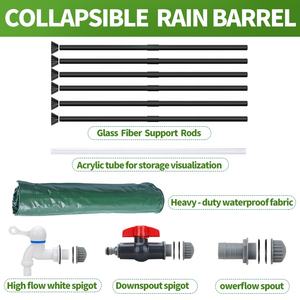 Contenedor de tanque de almacenamiento de <span class=keywords><strong>agua</strong></span> de barril de <span class=keywords><strong>lluvia</strong></span> plegable portátil de 100 galones 380L para almacenamiento al aire libre o uso en interiores - Product Image 4