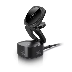 Base de Carga Rápida <span class=keywords><strong>GaN</strong></span> Portátil de 65 W, Cargador Inalámbrico Magnético Plegable 5 en 1, QC3.0, PD Tipo-C, 65 W, UE, para Viajes y Uso en Escritorio - Product Image 1