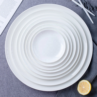 Assiettes en Porcelaine Fine Blanche de Qualité Supérieure, Directement de l'Usine, Plats Profonds en Céramique de 5 à 12 Pouces pour Hôtels, Banquets et Restaurants, Personnalisables avec Logo