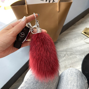 Chaveiros de Cauda de Raposa em Pele de Coelho Genuína para Mulheres e Homens, Pingente de Pompom, Suporte para Chaves, Enfeites Fofos para Pendurar em Bolsas, Acessórios - Product Image 2