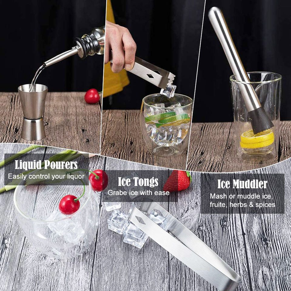 Wuyi Camol Bartender Kit 22pcs: 800ml+550ml Boston Shaker, Jigger ...