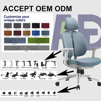 Silla de Oficina Ergonómica de Malla para Oficina de Diseño Abierto, Silla de Computadora Ajustable con Ruedas Silenciosas de PU, Diseño Premium