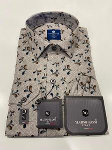 เสื้อเชิ้ตผู้ชายพิมพ์ลายดิจิทัล ผ้าฝ้าย 100% ทรงเข้ารูป แขนยาว ติดกระดุม คอปก น้ำหนัก 140 กรัม เหมาะสำหรับใส่ในฤดูใบไม้ผลิ - Product Image 2