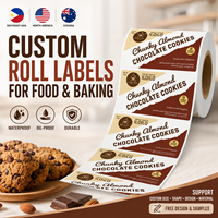 Étiquettes brillantes sans BPA pour emballages de chocolats aux amandes épaisses, autocollants professionnels en rouleau pour produits