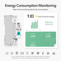 Interrupteur intelligent WiFi Tuya sur rail DIN avec compteur d'énergie 1P 1-63A, protection contre les surintensités, réenclenchement automatique, compatible Alexa Google Home PST-1P-J-63A