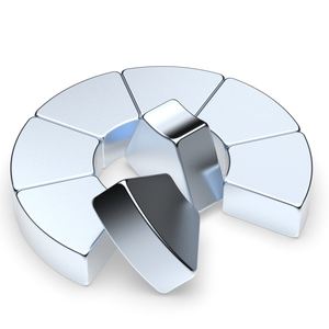 מגנטים N45 N48 N50 למכירה, תצורת אריח קשתית, מספקים ביצועים מגנטיים חזקים, צפיפות שטף מגנטי גבוה, מתכות נדירות - Product Image 1