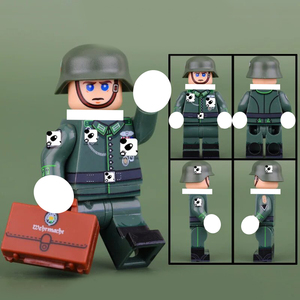 Figurines de soldats allemands de la Seconde Guerre mondiale, <span class=keywords><strong>patrouille</strong></span> militaire en montagne, armes, accessoires, fournitures médicales, sac à main de soldat, jouets de construction - Product Image 5