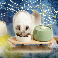 Distributeur d'eau automatique en céramique pour animaux de compagnie de 850 ml, fontaine à eau intelligente pour chats et chiens avec système de circulation à charge