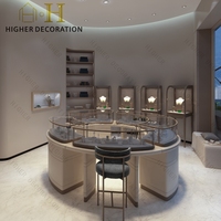 Vitrine de présentation de bijoux sur mesure avec éclairage LED en verre trempé en acier inoxydable, comptoir de bijouterie, boutique de bijoux
