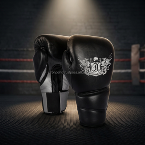 Revolutionary IRON PUNCH IP-74 12oz 16oz Top Grade Cowhide Leather Hook Loop Boxing <b>Gloves</b> Thick 4-Layer Padding Custom Printed - Product Image 2
