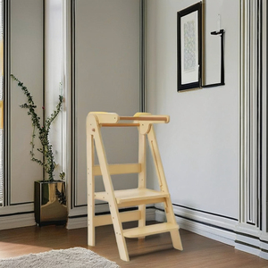 Montessori Gỗ Đứng phân cho trẻ em có thể gập lại bếp bước tháp <span class=keywords><strong>Helper</strong></span> cho Toddler học tập & Lưu trữ - Product Image 4