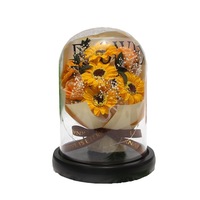 Valentijnsdag Cadeaufabriek Glazen Koepel Duimroos Zeep Lantaarn Sieraden 6 Kleuren 12 SKU Houten Zwarte Basis Groothandel