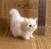Simulation mignonne de mini chat en peluche, jouet réaliste en fausse fourrure pour enfant, chaton modèle pour filles, cadeau d'anniversaire et de saint valentin