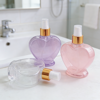 Flacon pulvérisateur en forme de cœur rose 80ml 100ml 120ml PET – Contenant vide en plastique au design unique et tendance