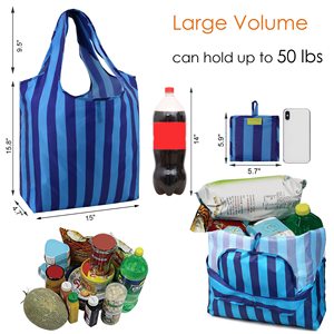 Borsa Shopping Espandibile Robusta in RPET, Grande Borsa Riutilizzabile <span class=keywords><strong>Pieghevole</strong></span> per la Spesa, Borsa <span class=keywords><strong>Pieghevole</strong></span> in Nylon Poliestere - Product Image 2