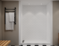 Wiselink Revêtement de douche en pierre artificielle 3x6 à motif décalé, mur de douche étanche pour hôtel