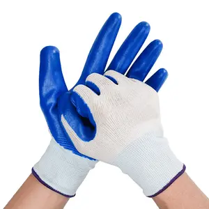 Guantes de trabajo de nitrilo, protección para la construcción, trabajo industrial, resistentes, recubiertos de látex