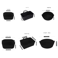 Revêtement en silicone de qualité alimentaire pour friteuse à air, revêtement antiadhésif réutilisable pour panier de friteuse à air, plaque de cuisson résistante à la chaleur pour four et friteuse à air