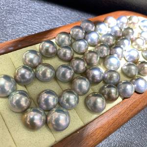 Perles nues en nacre bleue argentée Miracle Light 14-15 mm pour la création de bijoux - Product Image 2