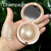 Surligneur de maquillage personnalisé Palette de surligneur en poudre pigmentée scintillante rose végan personnalisée Logo personnalisé