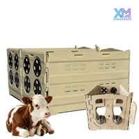 Nichoir pour veau pour étable intérieure, boîte de nurserie pour veau en PE avec panneaux faciles à nettoyer, cage pour veau en plastique emboîtable, système modulaire