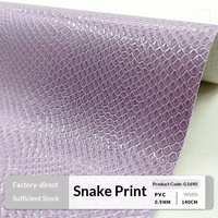 Cuir de serpent brillant en PVC, gaufré artificiellement, multicolore, pour sacs, tricoté uni, imperméable, optionnel pour sacs G1690