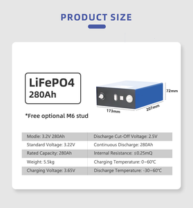 DDP运费包括a级Cornex 280ah磷酸铁锂电池12V 24V 48v太阳能系统锂电池 - Product Image 3