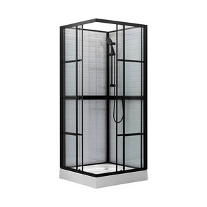 Marcos <span class=keywords><strong>de</strong></span> <span class=keywords><strong>baño</strong></span> <span class=keywords><strong>de</strong></span> estilo francés, recintos <span class=keywords><strong>de</strong></span> ducha negros con puerta corredera doble <span class=keywords><strong>de</strong></span> vidrio - Product Image 3