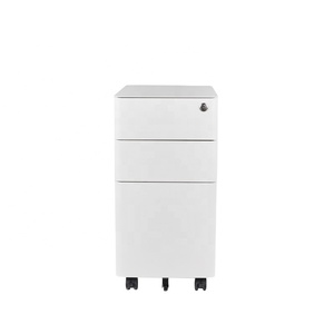 Office Mobile Pedestal Key Lock 3 Drawer Side Opening Door Rounded Factory High Capacity A4 Size Mobile Office <b>Filing</b> Cabinet - Product Image 2
