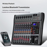 Console de mixage professionnelle 8 canaux XLR pour scène et conférence, petite, portable, avec alimentation fantôme USB – Vente chaude transfrontalière