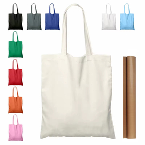 Sac fourre-tout en toile de coton recyclé écologique avec logo imprimé personnalisé pour épicerie Cadeau de plage Shopping - Product Image 1