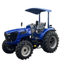 Tracteur agricole bleu 90HP 4x4 avec pare-soleil, livraison directe d'usine