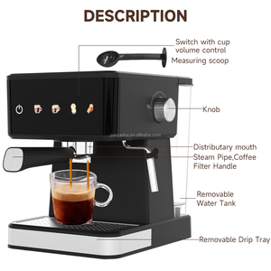 PANCERKA Household LCD Semi-Automatic Espresso <b>Machine</b> 20 Bar Multifunctional <b>Small</b> Milk Foam EU UK Plastic - Product Image 2