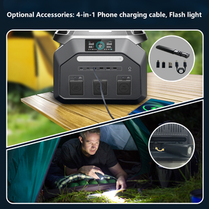 Estación de Energía de Emergencia para 11 Dispositivos con <span class=keywords><strong>Cable</strong></span> de Carga 4 en 1 y Linterna, para Preparación en Casos de Corte de Energía por Huracanes y Desastres - Product Image 1