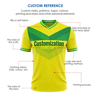 Maillot d'entraînement de football personnalisé par sublimation pour l'équipe du Brésil 2026 – T-shirt respirant en polyester à séchage rapide – OEM