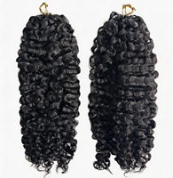 Extensions de cheveux au crochet pour femmes, noires naturelles, en cheveux humains vierges, bouclées birmanes, à trame unique