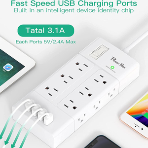 Di alta qualità <span class=keywords><strong>12</strong></span> AC Desktop Power Strip con 4 USB-C a parete montabile 15A sovratensione Flat Plug 3 ampi spazi - Product Image 6