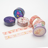 Cintas Adhesivas Decorativas de Papel Washi con Diseños de Dibujos Animados, Personalizadas, Estéticas y Lindas, para Impresión, Etiquetas Adhesivas Privadas para Embalaje de Laptops