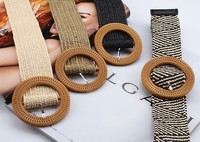 Nouvelle ceinture décorative pour femme en nylon de style coréen, largeur 4,5 cm, avec boucle à ardillon, pour robe ou chemise longue